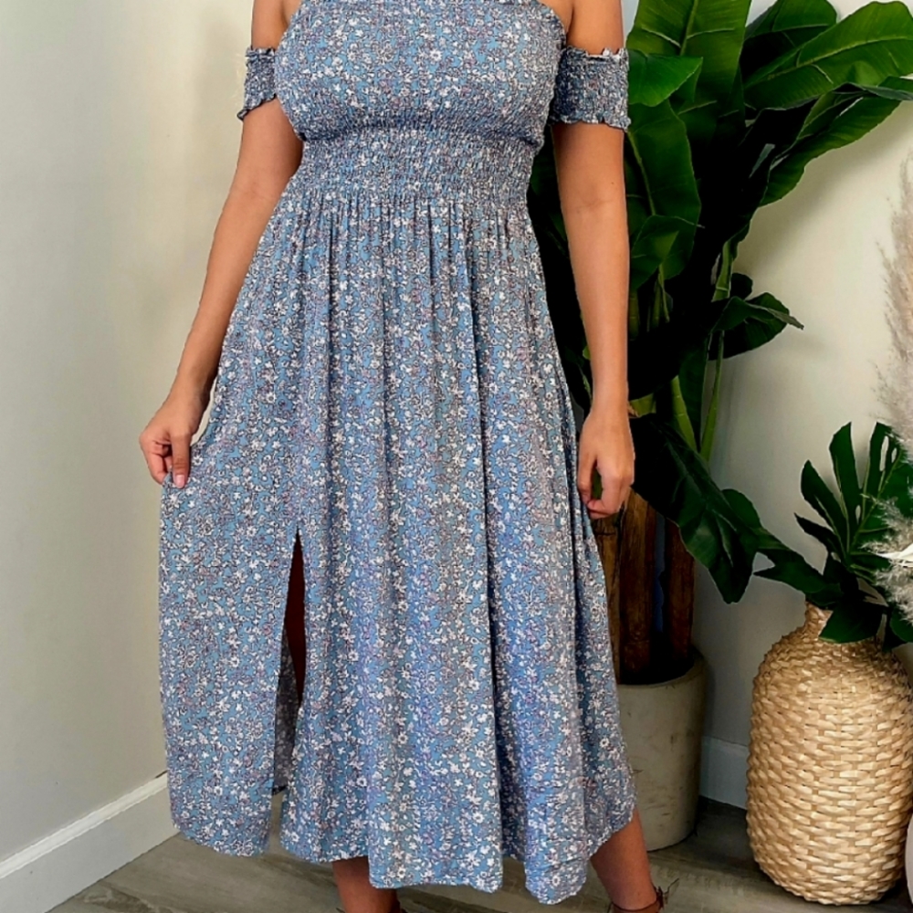 FLORAL MAXI DRESS NAVY SMALL
